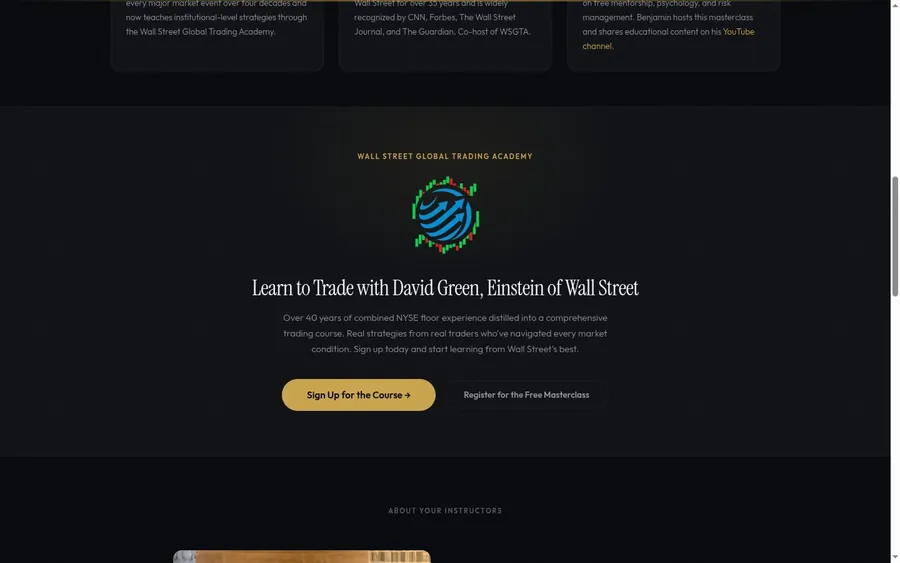 Co-branded WSGTA course call-to-action section with sponsor lockup
